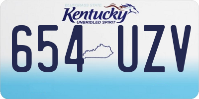 KY license plate 654UZV