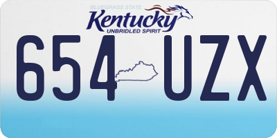 KY license plate 654UZX