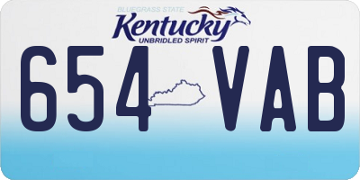 KY license plate 654VAB