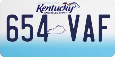KY license plate 654VAF