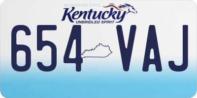 KY license plate 654VAJ