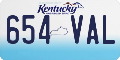 KY license plate 654VAL