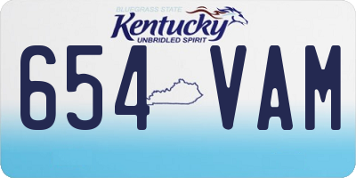 KY license plate 654VAM