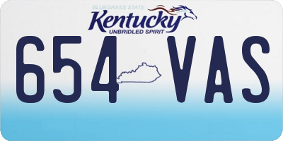 KY license plate 654VAS