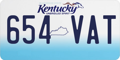 KY license plate 654VAT
