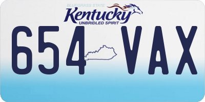 KY license plate 654VAX