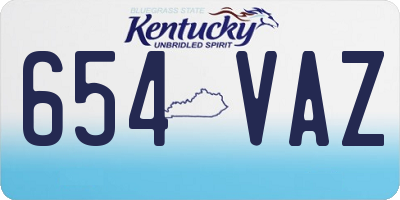 KY license plate 654VAZ