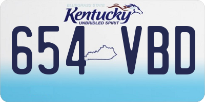 KY license plate 654VBD