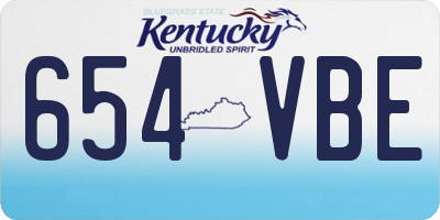 KY license plate 654VBE
