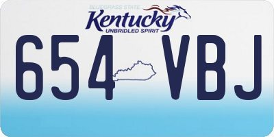 KY license plate 654VBJ
