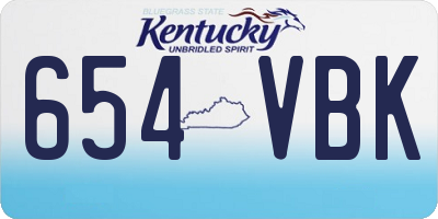 KY license plate 654VBK