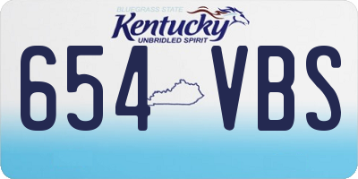 KY license plate 654VBS