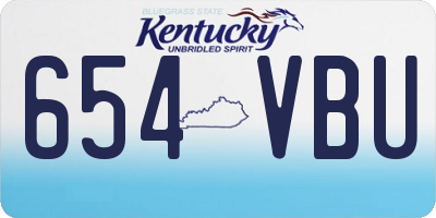 KY license plate 654VBU