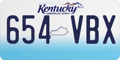 KY license plate 654VBX