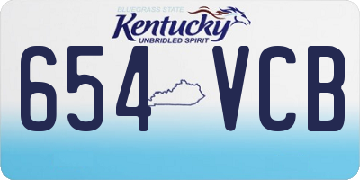 KY license plate 654VCB