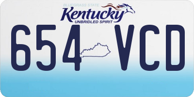 KY license plate 654VCD