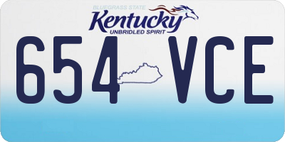 KY license plate 654VCE