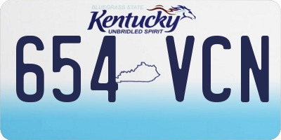 KY license plate 654VCN