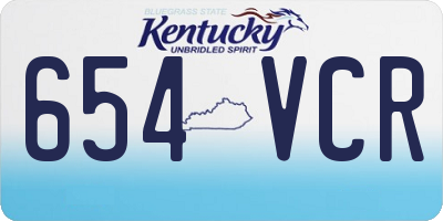 KY license plate 654VCR
