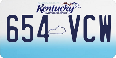 KY license plate 654VCW
