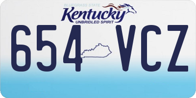 KY license plate 654VCZ