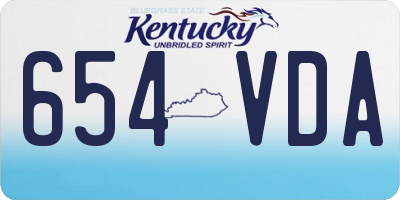 KY license plate 654VDA