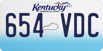 KY license plate 654VDC