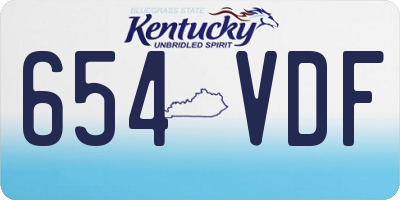 KY license plate 654VDF