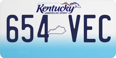 KY license plate 654VEC
