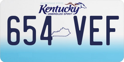 KY license plate 654VEF