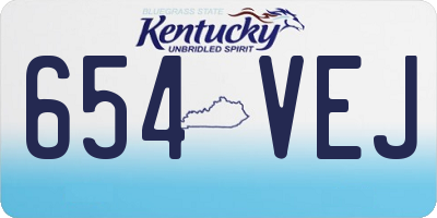KY license plate 654VEJ
