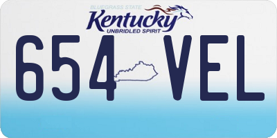 KY license plate 654VEL