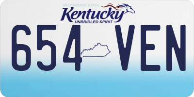 KY license plate 654VEN