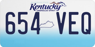 KY license plate 654VEQ