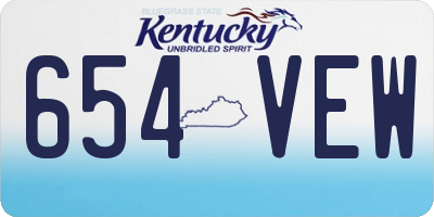 KY license plate 654VEW