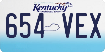 KY license plate 654VEX