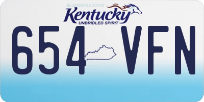 KY license plate 654VFN