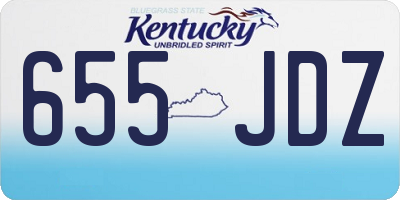 KY license plate 655JDZ