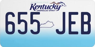 KY license plate 655JEB