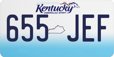 KY license plate 655JEF