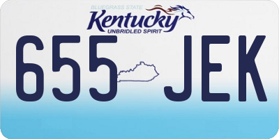 KY license plate 655JEK
