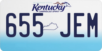 KY license plate 655JEM