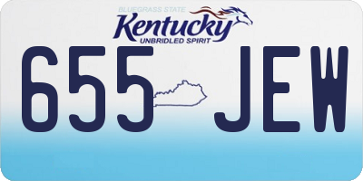 KY license plate 655JEW
