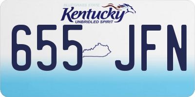 KY license plate 655JFN