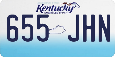 KY license plate 655JHN