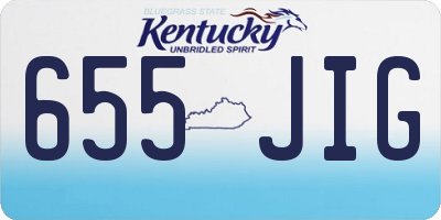 KY license plate 655JIG