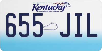 KY license plate 655JIL