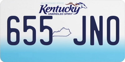 KY license plate 655JNO