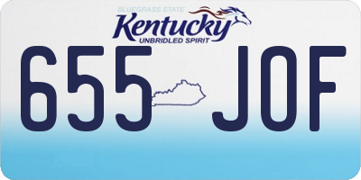 KY license plate 655JOF