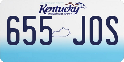 KY license plate 655JOS